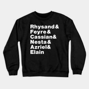 ACOTAR Brothers and Sisters Line Up White Crewneck Sweatshirt